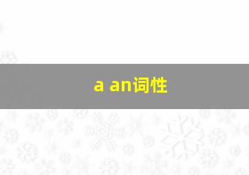 a an词性